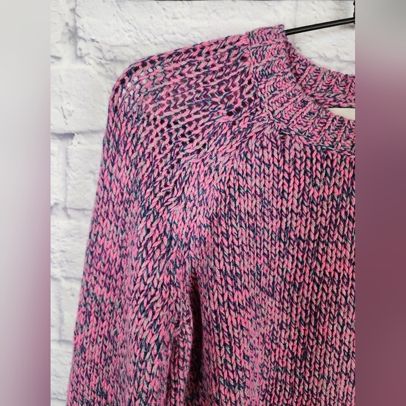 Revolve One Grey Day marled knit sweater with slightly cropped hem Small NEW - Picture 3 of 6